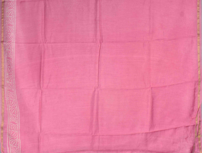 Pink Tree Chanderi Small Jari Border Saree