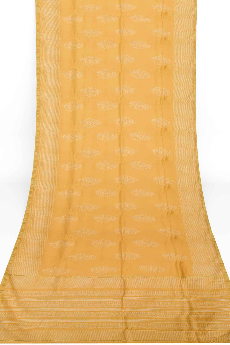 Yellow Chanderi Small Jari Border Saree