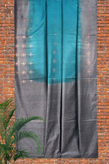 Blue Cotton Silk Dobby Saree