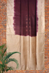 Maroon Cotton Silk Dobby Saree