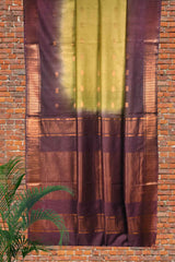 Light Green Cotton Silk Dobby Line Pallu Saree