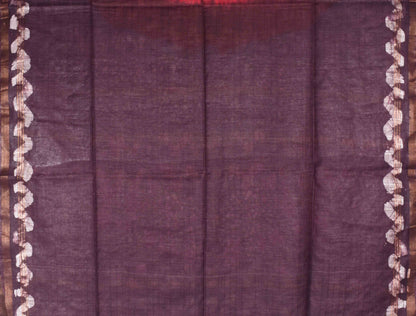 Red Cotton Banswara Batik Print Saree