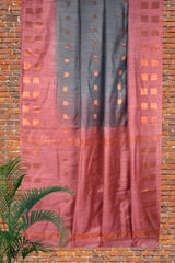 Grey Pink Banswara Dobby Saree