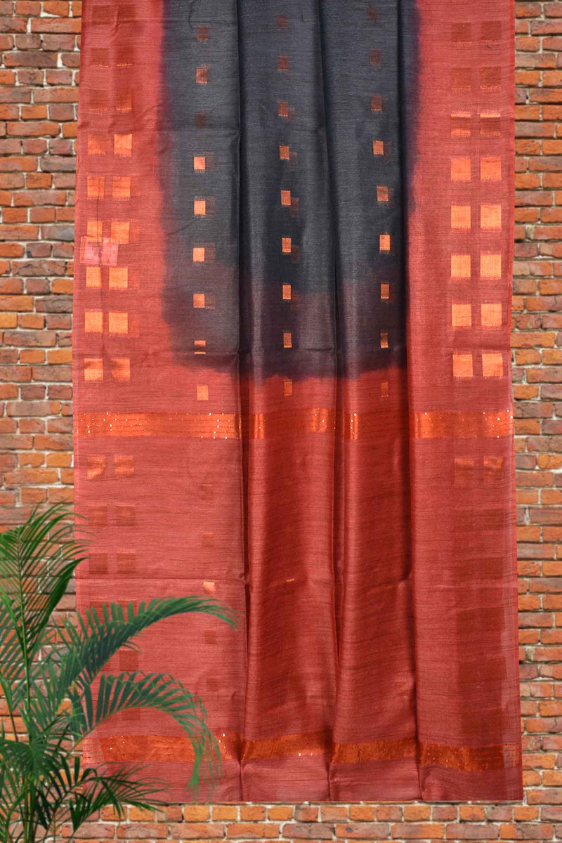 Grey Red Banswara Dobby Saree