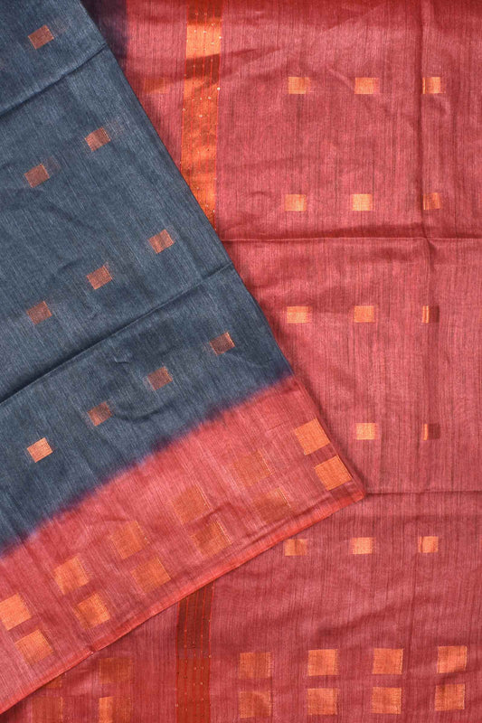 Grey Red Banswara Dobby Saree