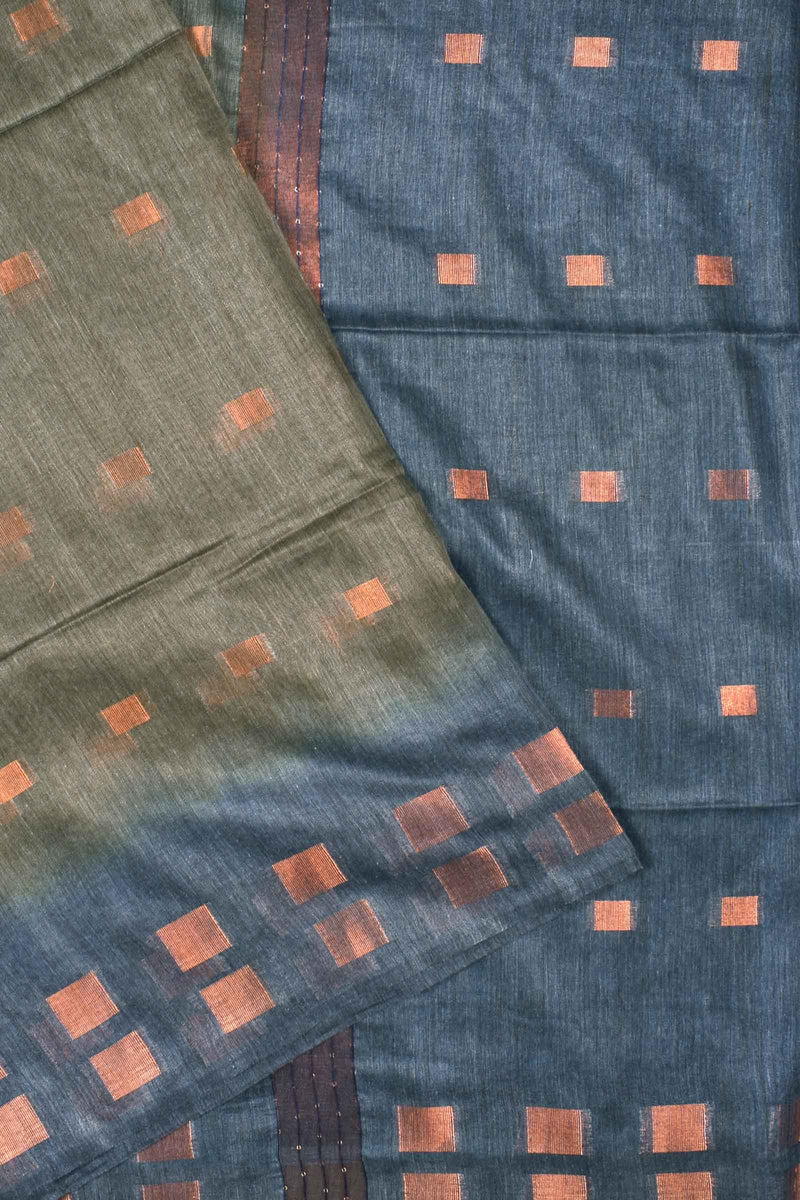 Grey Blue Banswara Dobby Saree