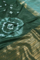 Green Cotton Silk Shibori Print Saree