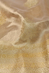 Gold Small Jari Border Butta Tissue Saree