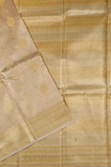 Gold Small Jari Border Butta Tissue Saree