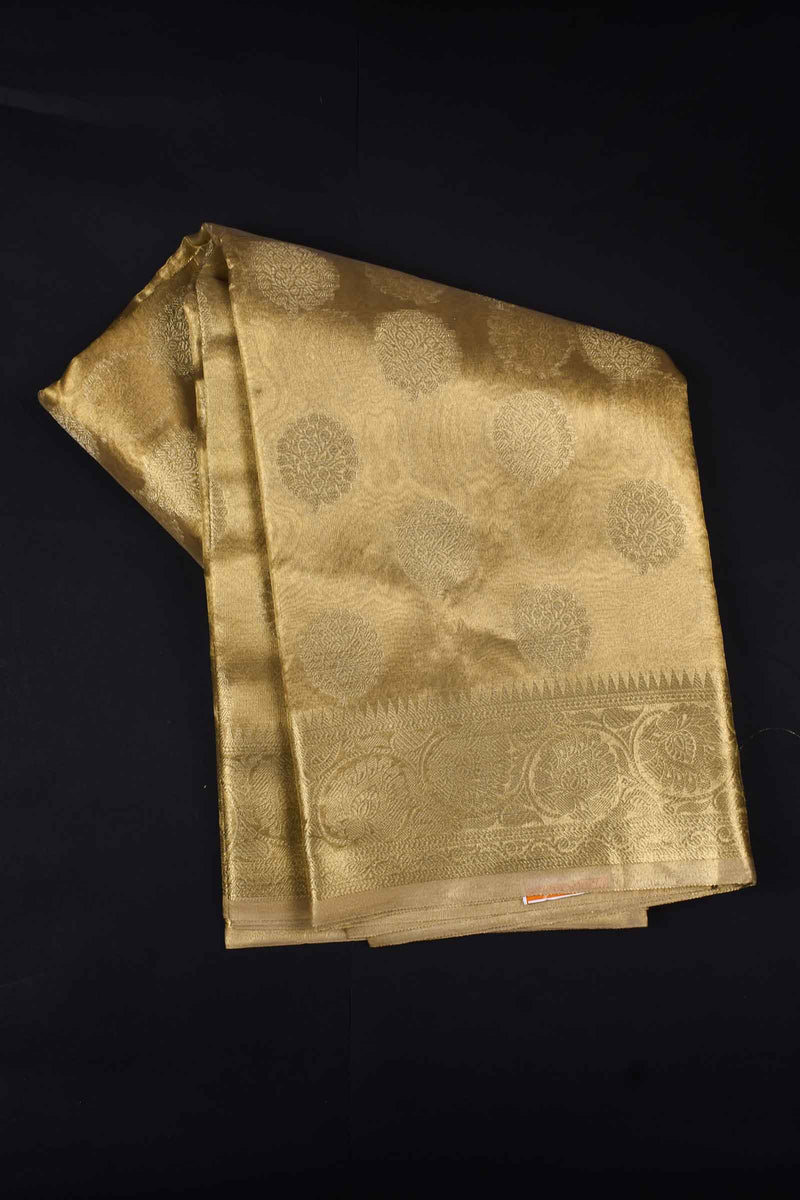 Gold Tissue Fancy Tree Butta Gold Pallu Saree