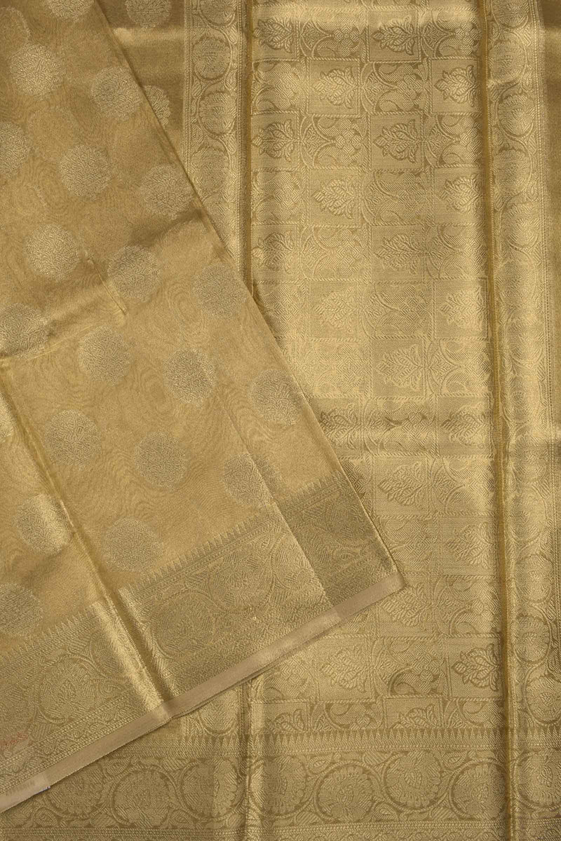 Gold Tissue Fancy Tree Butta Gold Pallu Saree