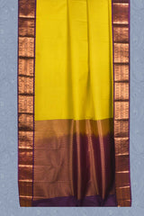 Yellow Purple Kottanj Plain Semi Soft Silk Saree