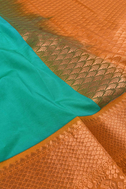 Green Mustard Kottanj Plain Semi Soft Silk Saree