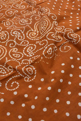 Brown Pure Cotton Print Dot Border Sungudi Print Saree