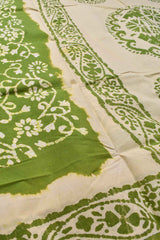 Green Pure Cotton Floral Print Sungudi Saree