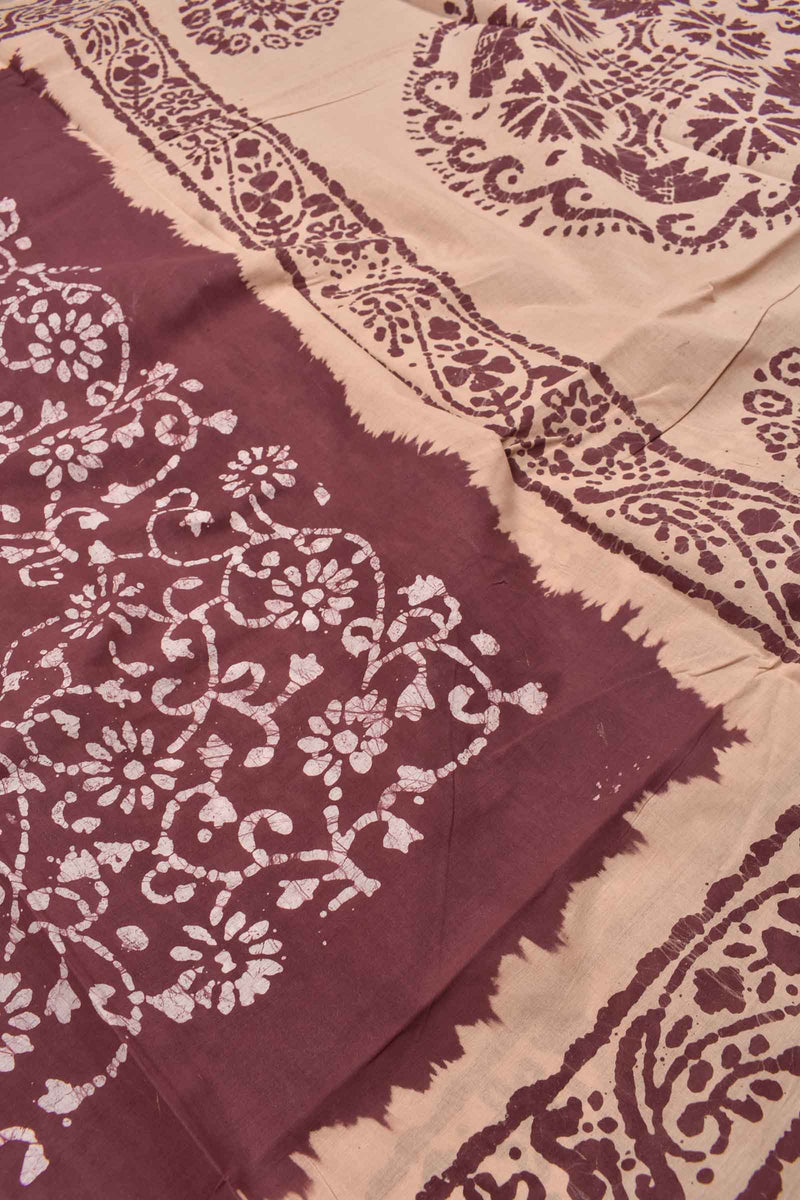 Light Violet Pure Cotton Print Border Sungudi Print Saree