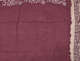 Light Violet Pure Cotton Print Border Sungudi Print Saree