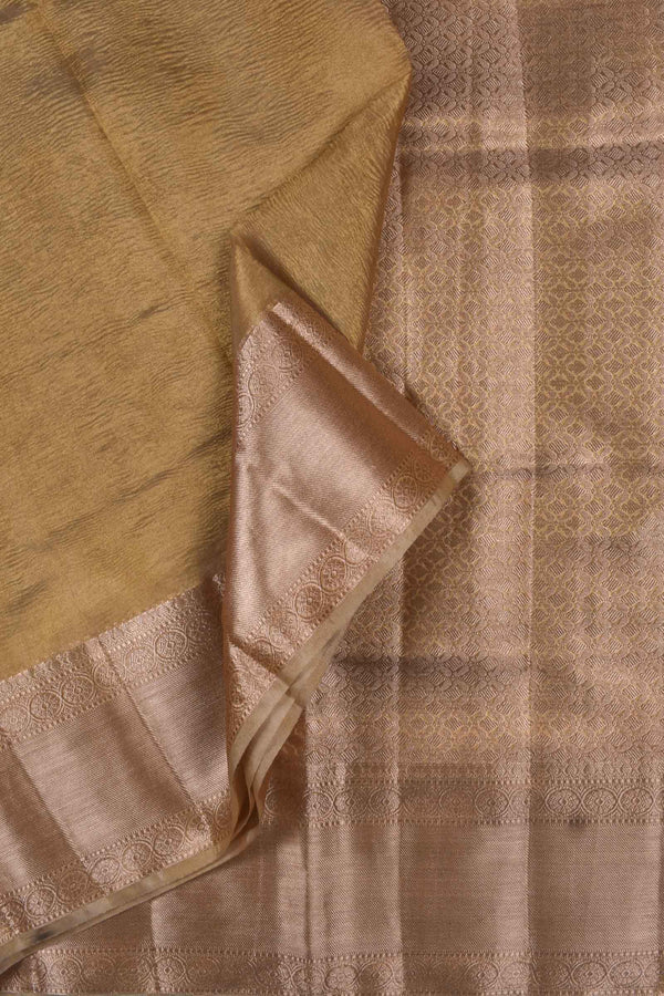 Gold Crush Tissue Plain Saree