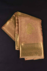 Brown Paisley Butta Tissue Saree