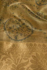 Gold Tissue Digital Coin Print Saree