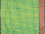 Green Chettinad Pure Cotton Checks Vanasingaram Border Saree
