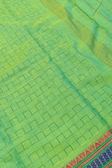 Green Chettinad Pure Cotton Square Thread Wave Saree