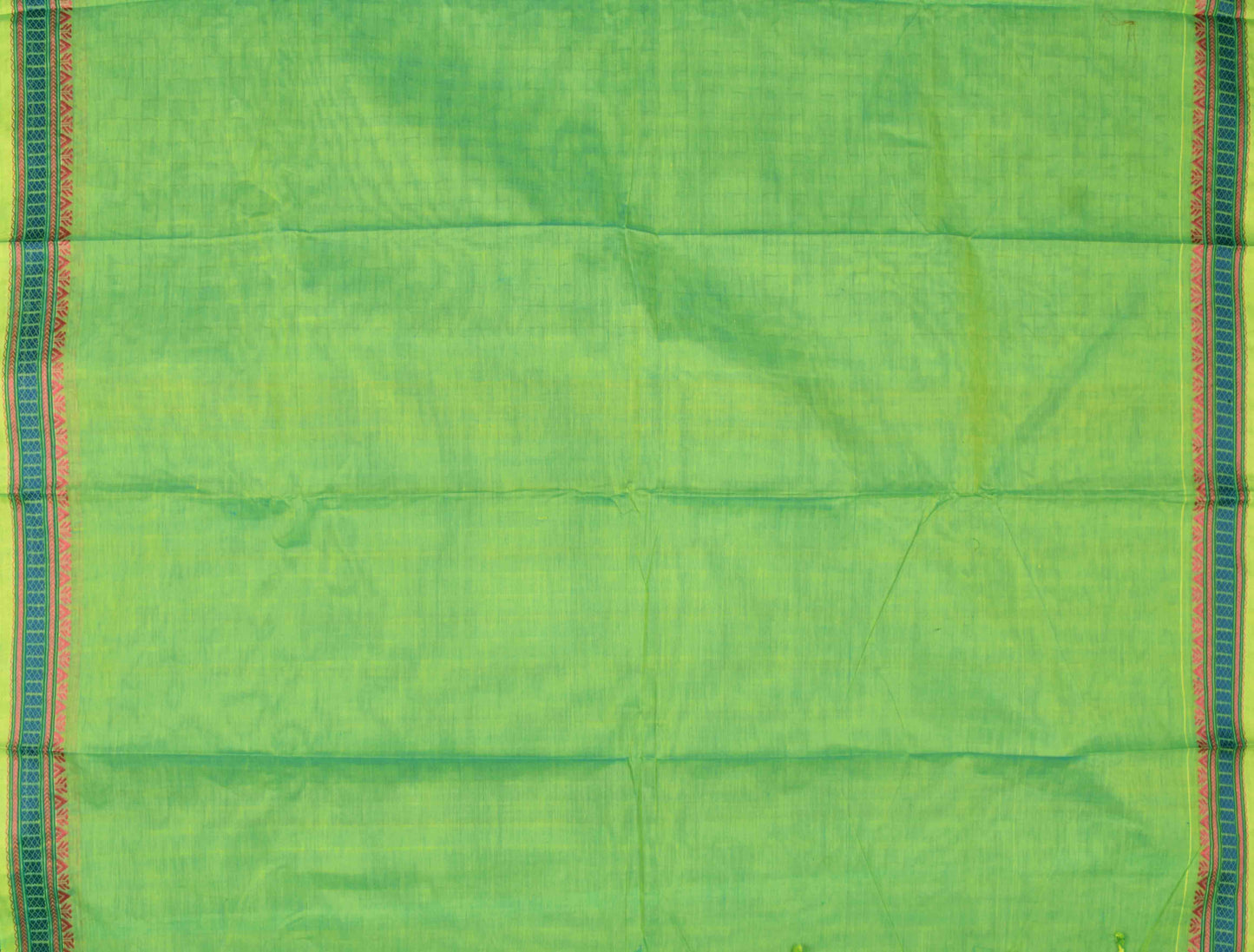 Green Chettinad Pure Cotton Square Thread Wave Saree