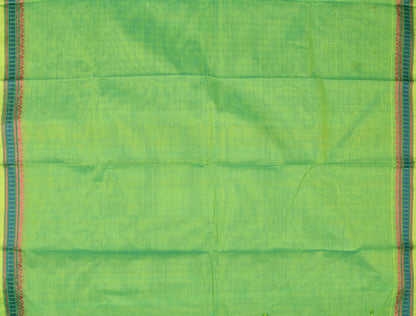 Green Chettinad Pure Cotton Square Thread Wave Saree