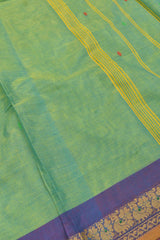 Green Chettinad Pure Cotton Peacock Border Saree