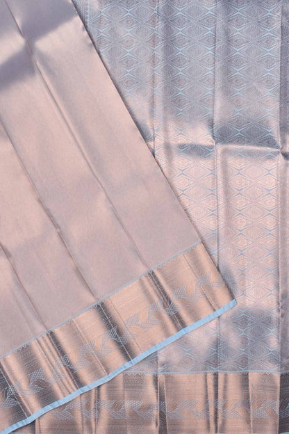 Light Blue Plain Art Silk Tissue Fancy Pallu Saree