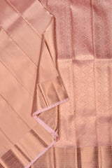 Peach Plain Art Silk Tissue Fancy Pallu Saree