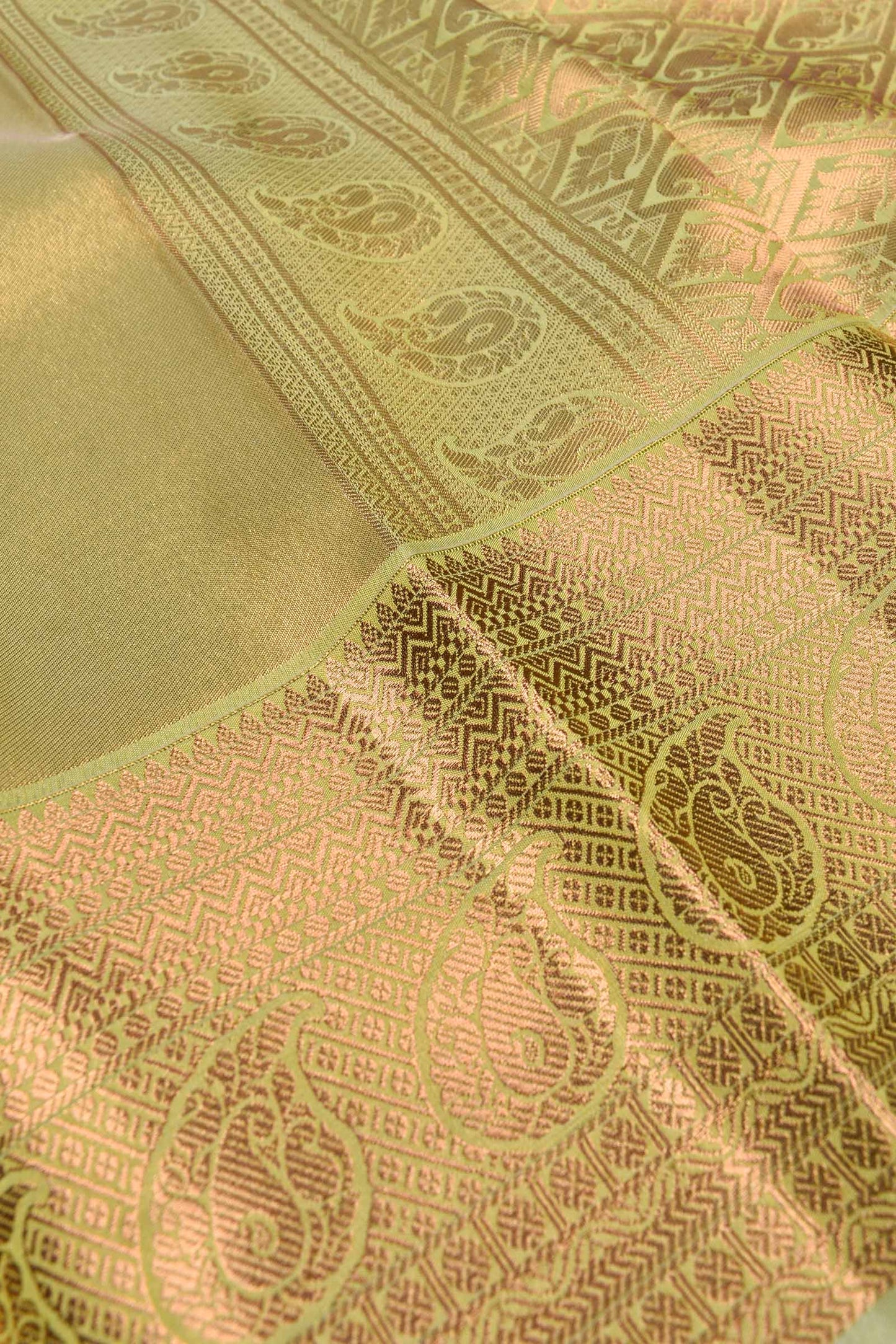 Light Green Plain Art Silk Tissue Fancy Pallu Saree