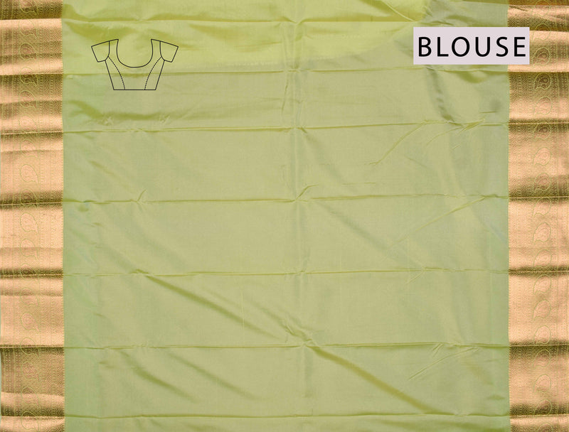 Light Green Plain Art Silk Tissue Fancy Pallu Saree