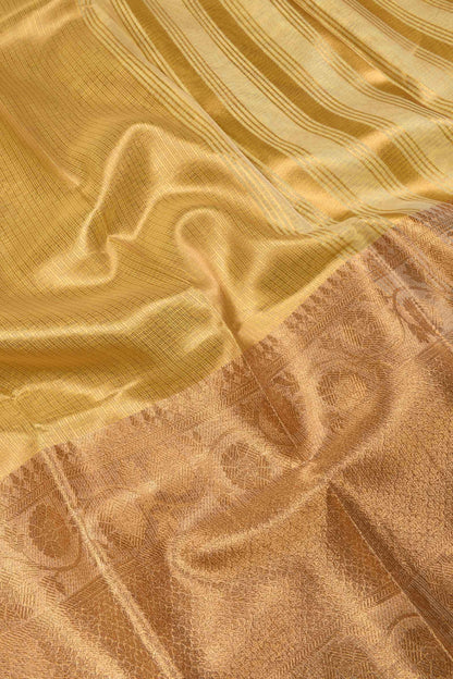 Gold Plain Tissue Rich Border Saree