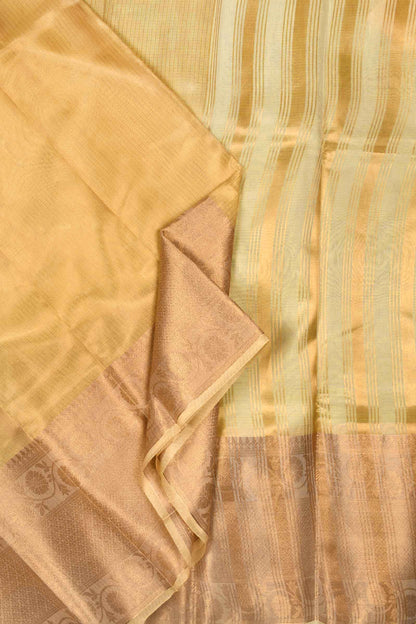 Gold Plain Tissue Rich Border Saree