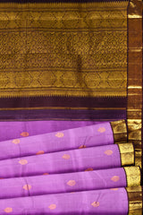 Purple Light Weight Pure Silk Contrast Pallu and Blouse