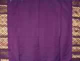 Green Double Jari Butta Purple Contrast Kottanj Border Semi Soft Silk Saree