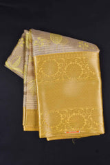 Tissue Contrast Fancy Border Embroidery Leaf Saree