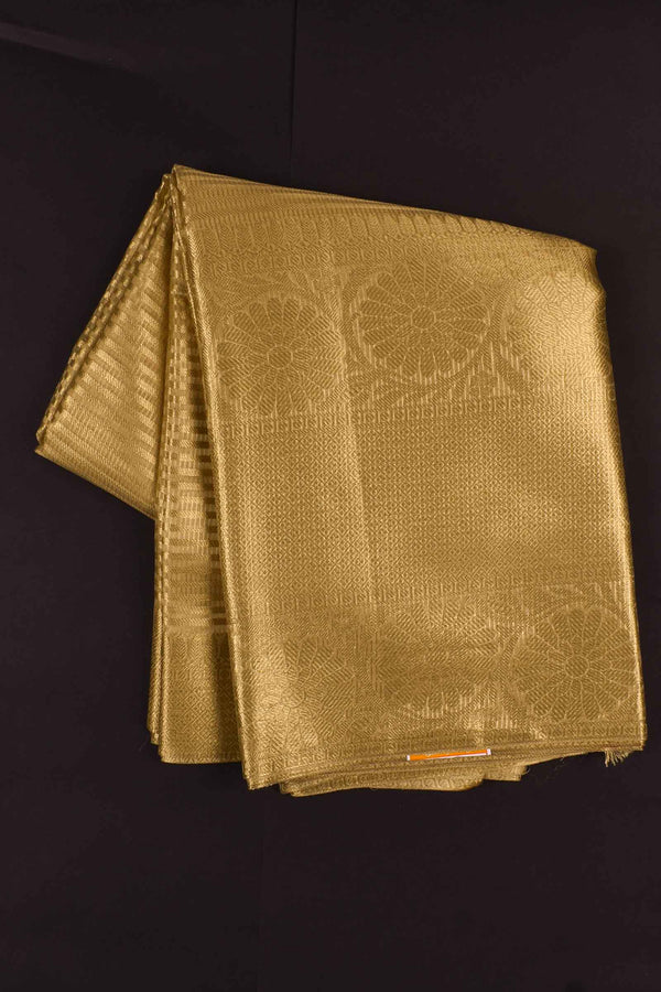 Gold Tissue Multi Space Weaving Lines Saree