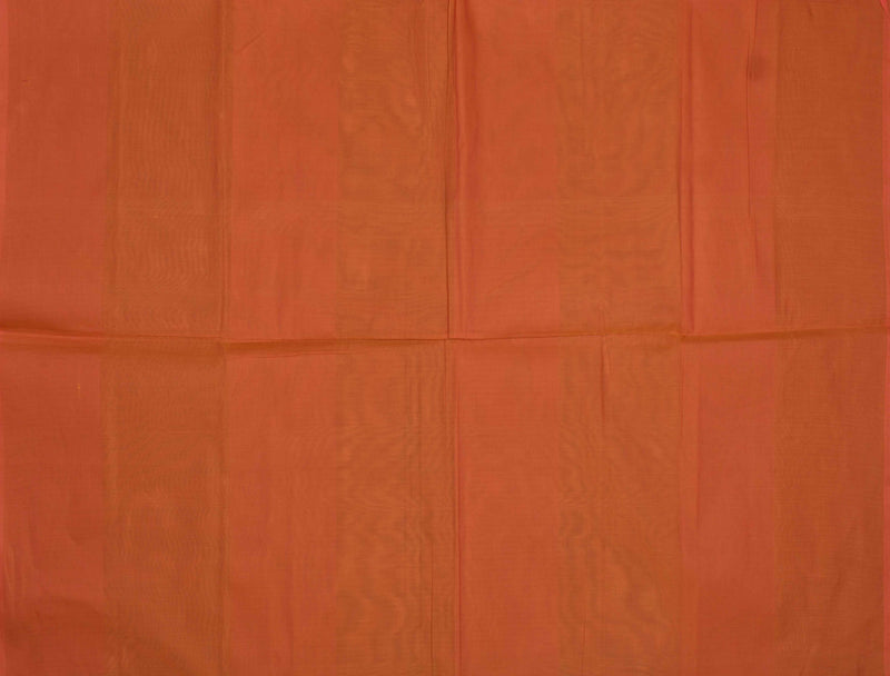 Orange Pure South Cotton Kolam Butta Self Kolam Pallu Saree