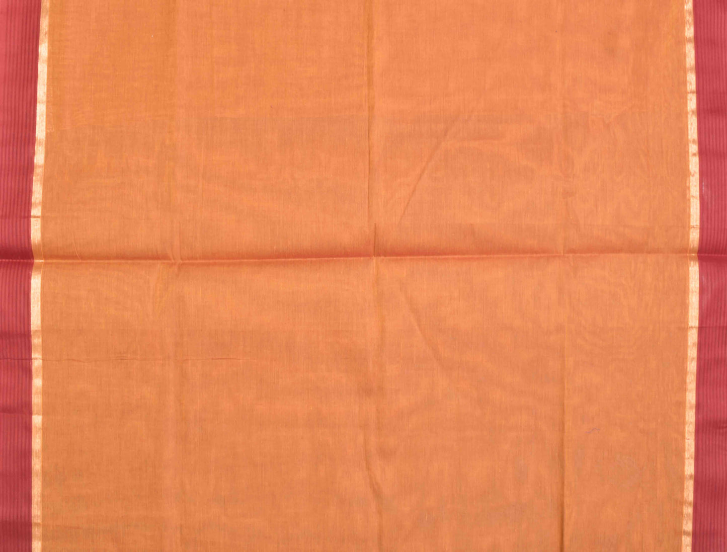 Orange Pure South Cotton Multi Jari Butta Rich Pallu Saree