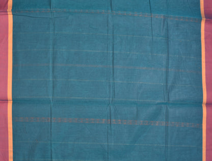 Blue Pure South Cotton Peacock Butta Rich Pallu Saree