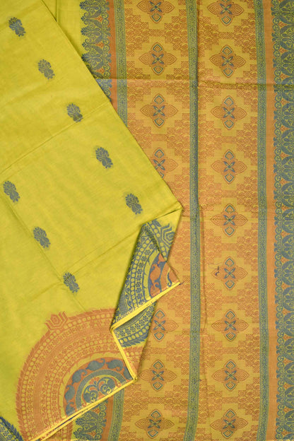 Green Pure South Cotton Fancy Border Rich Pallu Saree