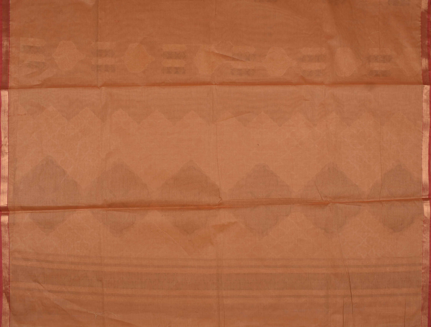 Orange Pure South Cotton Double Color Butta Rich Pallu Saree