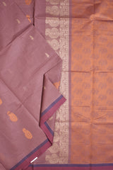 Brown Pure South Cotton Multi Jari Multi Butta Saree