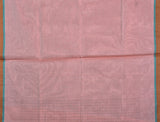 Light Pink Pure South Cotton Thread Checks Fancy Flower Butta Saree