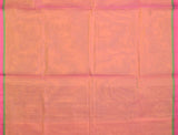 Light Orange Pure South Cotton Thread Checks Fancy Flower Butta Saree