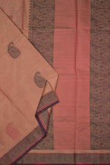 Brown Pure South Cotton Mango Butta Fancy Border Saree