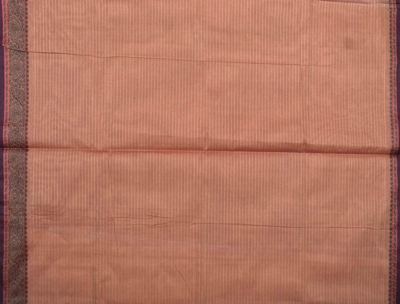 Brown Pure South Cotton Mango Butta Fancy Border Saree