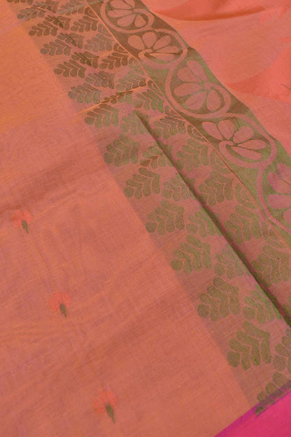 Orange Pure South Cotton Meena Butta Rich Pallu Saree